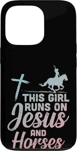 Vista 10 de Funda de regalo para iPhone 16 Girl Runs Jesus Horses Christian Horseback Equestre