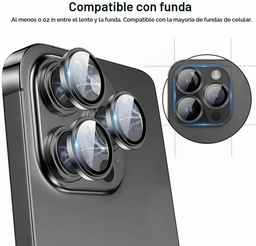 Vista 3 de Protector de lente de cámara para iPhone 15 Pro/iPhone 15 Pro Max