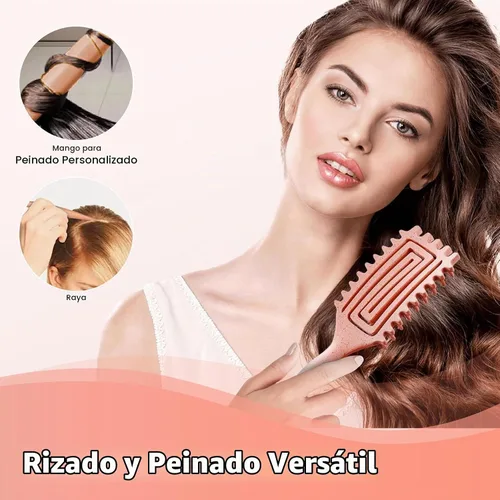 Vista 6 de Cepillo para definir rizos, cepillo para cabello rizado con engranaje lateral para peinar, dar forma y estilizar el cabello rizado, cepillo