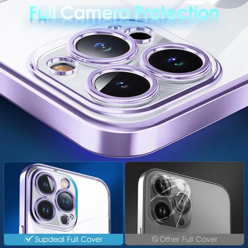 Vista 362 de Supdeal Funda cristalina transparente para iPhone 11, [No se amarillea] [Protección de la cámara] [Probado contra caídas de grado militar] Funda