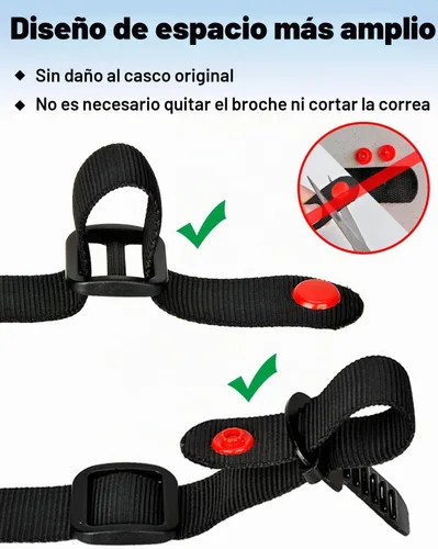 Vista 3 de Lamborsafe Kit de hebilla de liberación rápida para casco, clip de correa de barbilla para casco de motocicleta para cara completa, 3/4, medios Negro
