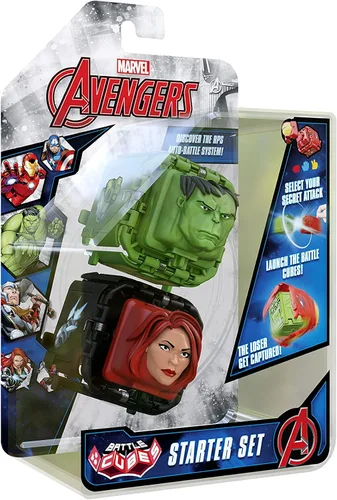 Vista 14 de Marvel Avengers - Paquete de 2 cubos de batalla Capitán América VS Black Panther, libera poder, ataque de lanzamiento, 2 cubos y 6 fichas, sistema