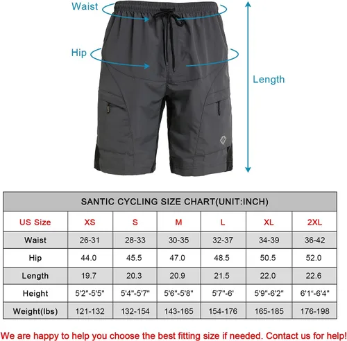 Vista 3 de Santic Coolmax - Pantalones cortos de ciclismo de montaña para hombre coolmax, ligeros