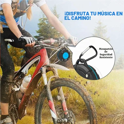 Vista 6 de TOPROAD - Altavoz Bluetooth impermeable, altavoces de ducha IPX7, pequeño altavoz portátil con clip y 2 ventosas, micrófono integrado, altavoz manos