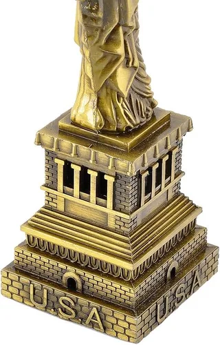 Vista 4 de Estatua de la Libertad Modelo - Estatua metálica - Figura para recuerdos (5.9 pulgadas)