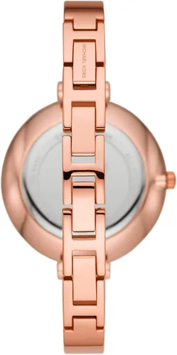 Vista 3 de Michael Kors Reloj Carey de tres manos de acero inoxidable tono oro rosa MK4435 para mujer