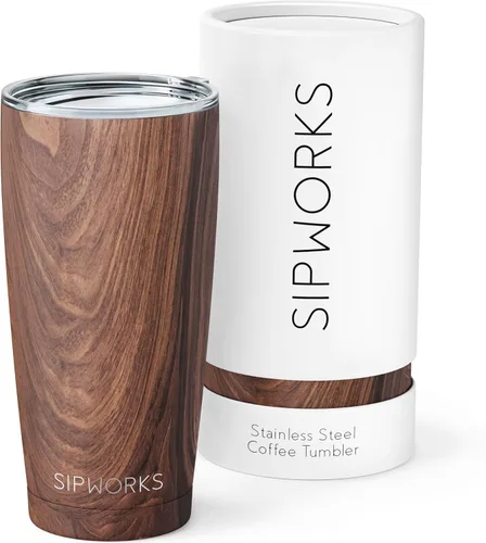 Vista 15 de Sipworks Vaso de café – Taza de café de viaje aislada de 20 onzas, resistente a derrames, de acero inoxidable, taza de café grande con tapa