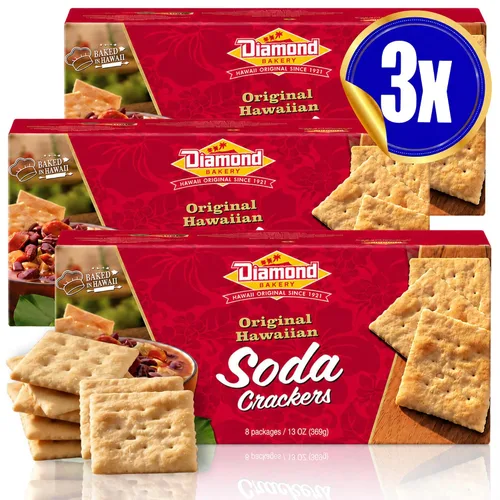 Vista 10 de Diamond Bakery Galletas hawaianas de soda ligeramente saladas - Bandeja de 8.5 onzas Bocadillo clásico horneado en la isla