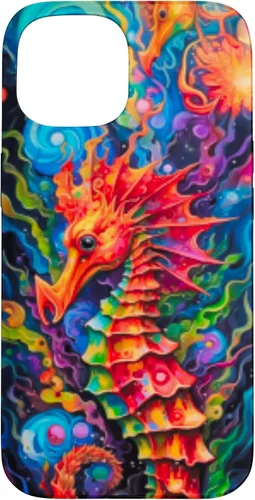 Vista 6 de Funda para iPhone 14 Plus Seahorse Coastal Colorful Ocean Life Art Aquarium Lover Case