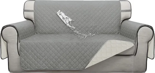 Vista 19 de ISSUNTEX Fundas de sofá de dos plazas con doble protección 100% impermeables para sala de estar, fundas para sofá de 2 cojines, protector de muebles