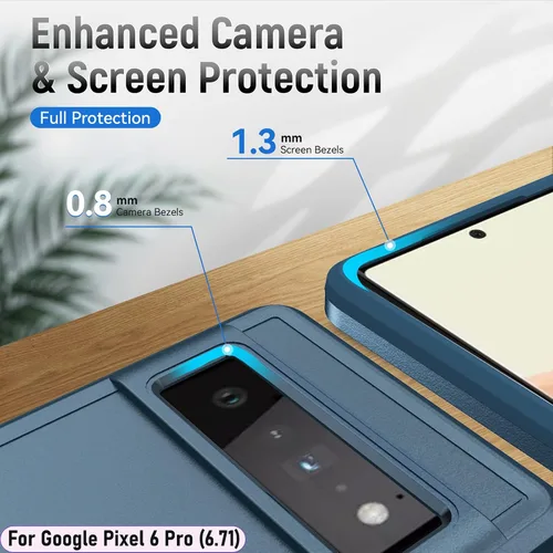Vista 8 de Funda híbrida de doble capa para Pixel 6 Pro de 6.7 pulgadas, resistente a los golpes, resistente a los golpes, con 1 soporte magnético