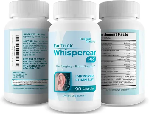 Vista 4 de Ear Trick Whisperear Pro Clear Suplemento auditivo para aliviar el tinnitus – Nuestro mejor remedio para el zumbido de oído para alivio del zumbido