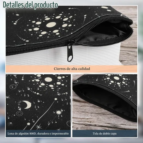 Vista 5 de Funda para Libros Cubiertas de Libros Protector de Libros Estampado Floral con Cremallera Tela Lavable para Adolescentes Adultos Amantes