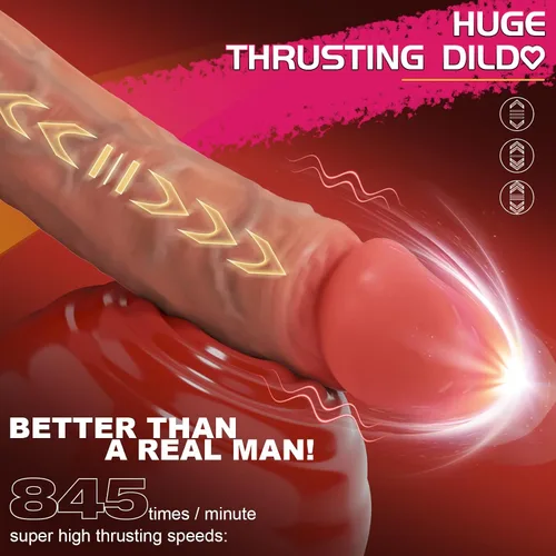 Vista 3 de Juguetes sexuales con consolador de empuje para mujeres, consoladores Venght de 9" con vibrador de punto G, juguetes anales con 10 vibraciones y 3