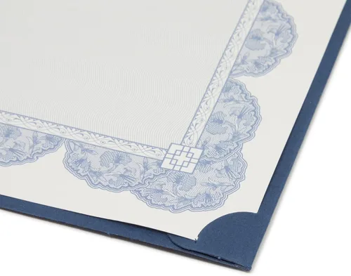 Vista 7 de Sustainable Greetings Kit de soporte para certificados, azul marino, cartulina de certificado de 300GSM, 24 soportes, 24 papeles y 24 sellos