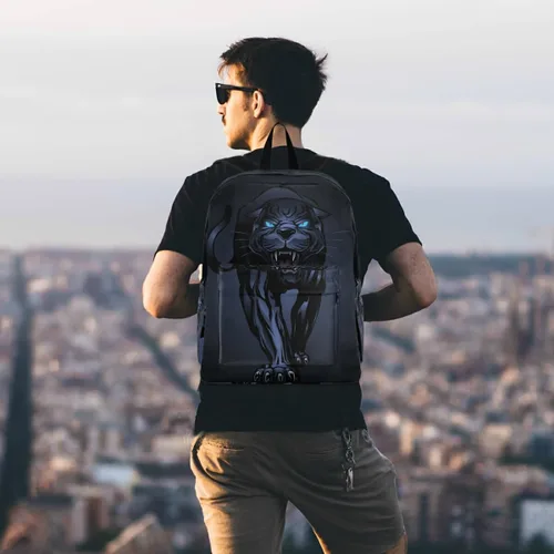 Vista 7 de senya Mochila de viaje para adultos, hombres y mujeres, T-Rex Dinosaur Surfer Mochila escolar ligera para estudiantes adolescentes, Varios