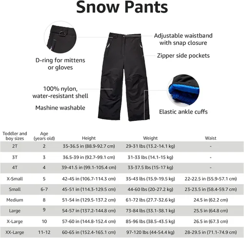Vista 3 de Tienda Essentials - Pantalones de nieve para niño, resistentes al agua