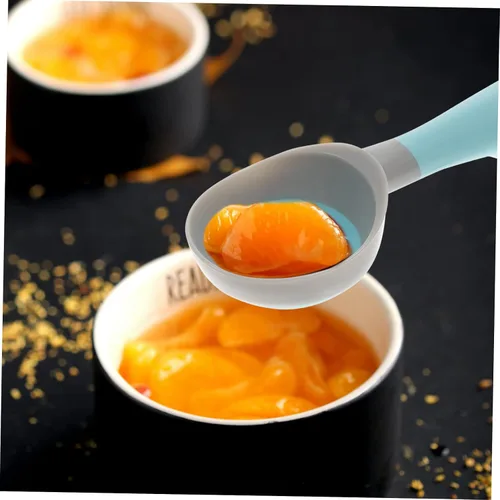 Vista 7 de Juego de cucharas ergonómicas para helados, 2 cucharas de goma para helado para servir ensalada de frutas
