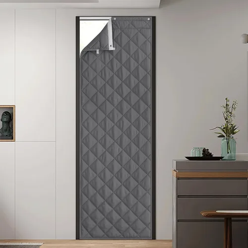 Vista 6 de NICETOWN Cortina de puerta con aislamiento térmico para interiores y exteriores, bloqueador de corrientes de aire de 26 x 78 pulgadas de grosor