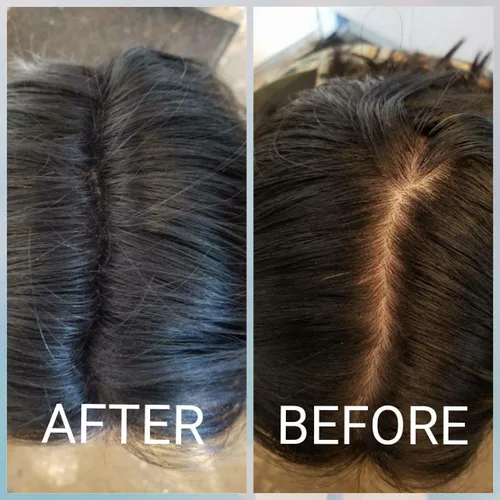 Vista 4 de Fibras de construcción de cabello negro de 0.78 oz para hombres y mujeres Cubre instantáneamente el cabello fino y delgado, oculta las manchas