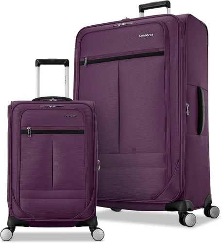 Vista 13 de Samsonite Element 3-PC Soft Side 21/25/29 (De Mano, Mediano, Grande a Cuadros), Ligero Expandible Equipaje Set 2 Bolsillos Delanteros y Laterales