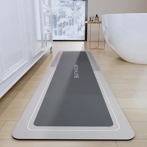Vista 67 de Tapetes de baño antideslizantes de secado rápido, tapetes de baño de goma súper absorbentes para debajo de la puerta, tapetes de baño para baño, Azul