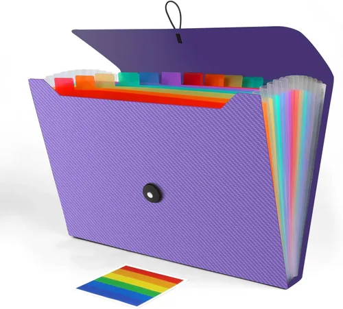 Vista 8 de Organizador de archivos de acordeón, carpeta de archivos expandible para clasificar documentos y papeles, organizador de almacenamiento de archivos