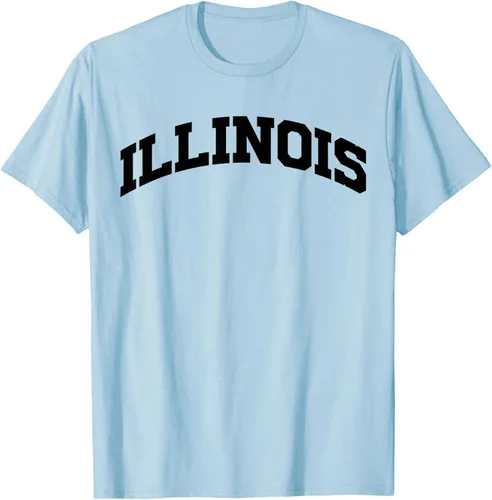 Vista 83 de Illinois Gift - Camiseta de diseño deportivo con texto universitario, gris, S