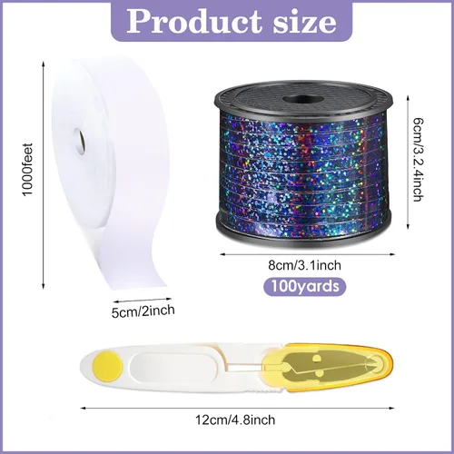 Vista 2 de Berlune Candy Lei - Kit de fabricación para fiesta de graduación, incluye tubo de polietileno de 2 pulgadas x 1000 pies, 3 rollos de cinta de regalo