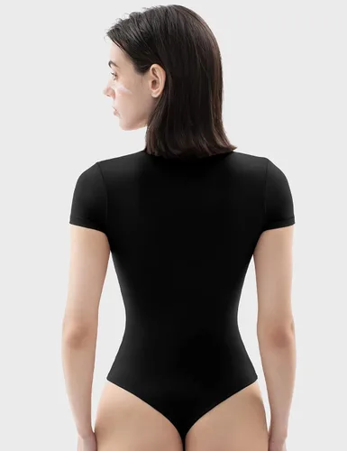 Vista 4 de PUMIEY Body de manga corta con cuello redondo para mujer, camiseta de moda, colección Smoke Cloud Pro
