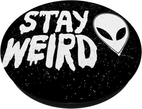 Vista 3 de Stay Weird Stay Weird Alien PopSockets - Soporte y agarre para teléfonos y tabletas, Negro