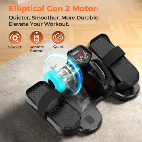 Vista 2 de ESL Under Desk Elliptical, Electric Elliptical Leg Exerciser for Seniors 12 Speed Adjustable, Quiet Elliptical Exercise Machine with Remote