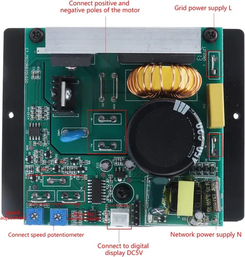 Vista 3 de Pavv Placa de circuito de controlador de torno, placas de circuito de motor universal, mini placa de control de torno AC110/240 para Househould