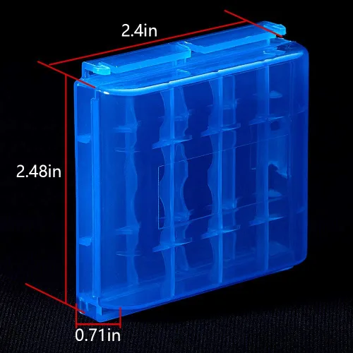 Vista 2 de Fielect Caja del sostenedor del caso del almacenamiento de la batería AA/AAA, color azul, 1pcs