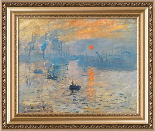 Vista 84 de IPIC - Reproducción artística de los lirios de agua de Claude Monet 1906, impresiones giclée coinciden con el marco dorado clásico, arte de pared