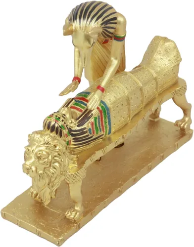 Vista 6 de Ebros Deidad egipcia antigua Anubis dorado embalsamamiento faraón Estatua de momia clásica Egipcia Dios de los muertos Guía de la escultura