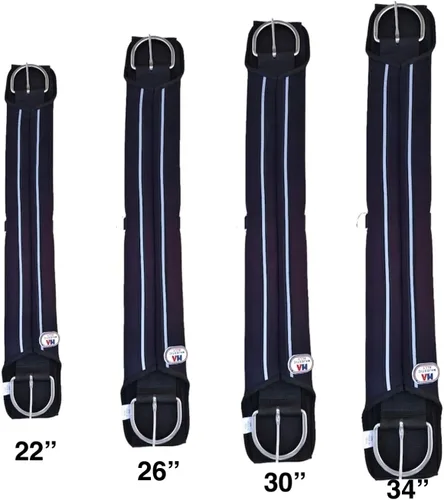 Vista 3 de Majestic Ally Hebillas de neopreno de acero inoxidable para cincha recta, color negro, 22 pulgadas, 26 pulgadas, 30 pulgadas y 34 pulgadas