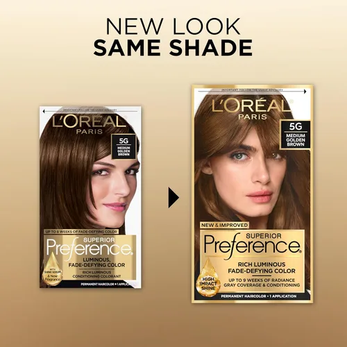 Vista 2 de L'Oreal Paris Superior Preference Sistema de cuidado del color, 5g marrón dorado medio
