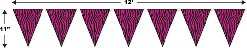 Vista 2 de Beistle Banner con estampado de cebra, 10 pulgadas por 12 pies