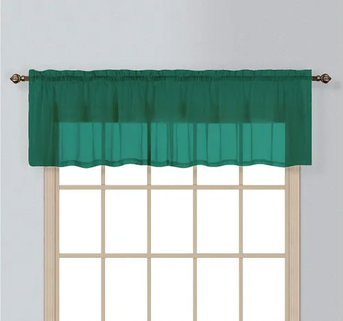 Vista 8 de Interior Trends 1 cenefa recta para cortina de ventana con bolsillo para barra de gasa transparente (18 pulgadas de largo, gris)