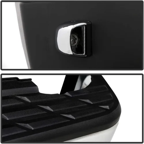 Vista 6 de ACANII - Para Chevy Silverado 2007-2013/GMC Sierrsa 1500 de acero cromado completo parachoques trasero con montaje de orificios de sensor