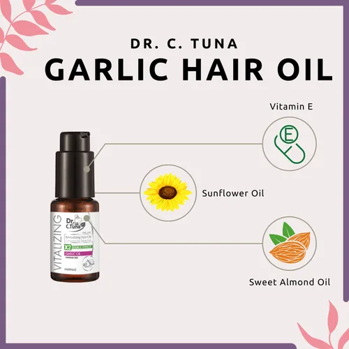 Vista 4 de FARMASI Dr. C. Aceite de ajo vitalizante de atún, aceite para el crecimiento del cabello para un cabello más grueso, más largo y más saludable