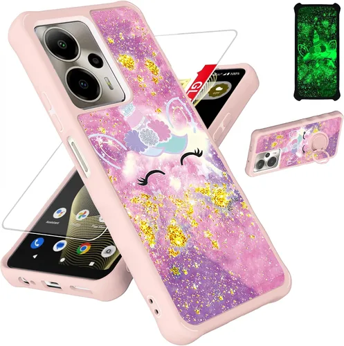 Vista 58 de jioeuinly JSF-DJS - Funda compatible con Nothing Phone 2a con protector de pantalla de vidrio templado, policarbonato duro + silicona suave, soporte