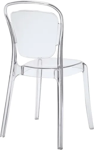 Vista 4 de Modway Entreat - Silla moderna de acrílico para cocina y comedor en transparente, totalmente montada