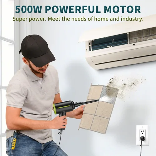 Vista 4 de DOROBEEN Soplador de aire eléctrico comprimido, portátil de 500 W 40000 rpm, potente plumero de aire con núcleo para limpieza electrónica de teclado