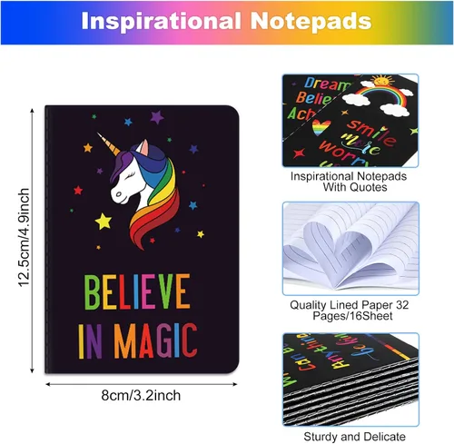 Vista 2 de 24 cuadernos inspiradores a granel, bonitos cuadernos motivacionales, cuadernos de bolsillo pequeño con forro positivo inspirador para el hogar