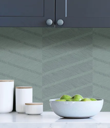 Vista 3 de Scott Living Aqua Wayward - Papel tapiz autoadhesivo verde