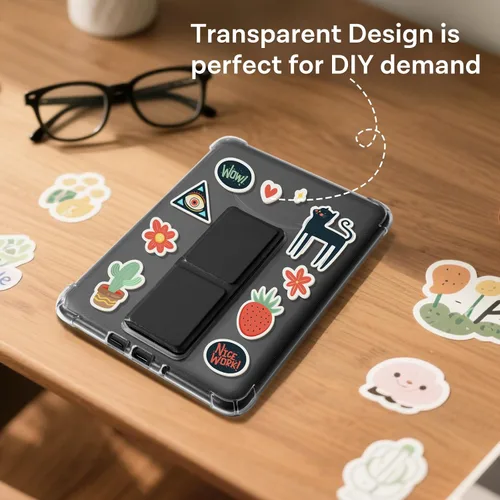 Vista 3 de CoBak Funda transparente con soporte y correa de mano para lector electrónico de 7 pulgadas Anti-amarilleo, cubierta ultra delgada a prueba