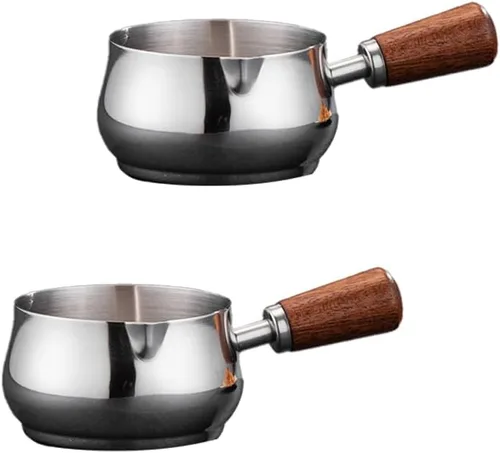 Vista 9 de Mini Olla de Salsa Reutilizable de Acero Inoxidable 304 - 2 Piezas (Dorado, 60ML) Olla para Derretir Chocolate y Tazón para Salsa Barbacoa
