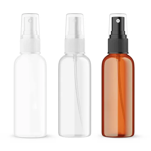 Vista 9 de SEVENHEAD Botella atomizadora de aceite esencial de plástico de 2.0 fl oz, 2 onzas, tres colores, transparente, blanco, ámbar, botella pequeña